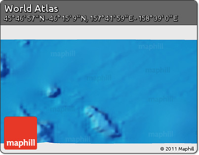 Physical 3D Map of the Area around 46° 1' 3" N, 158° 10' 30" E