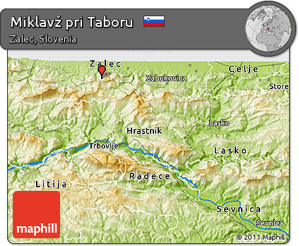 Physical 3D Map of Miklavž Pri Taboru