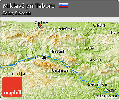 Physical 3D Map of Miklavž Pri Taboru