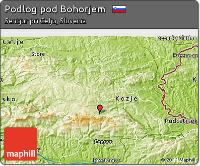 Physical 3D Map of Podlog Pod Bohorjem