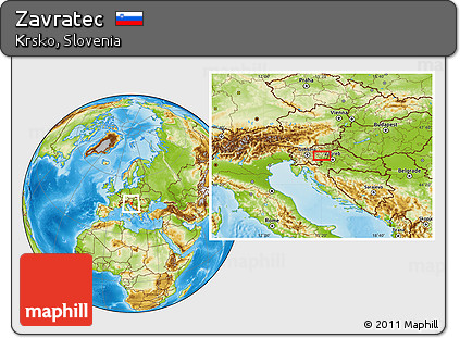 Physical Location Map of Zavratec