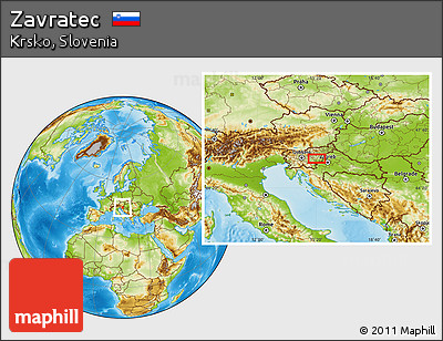 Physical Location Map of Zavratec
