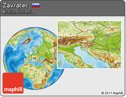 Physical Location Map of Zavratec