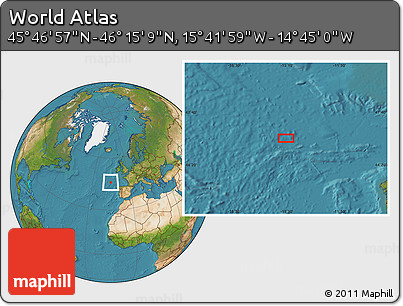 Satellite Location Map of the Area around 46° 1' 3" N, 15° 13' 29" W