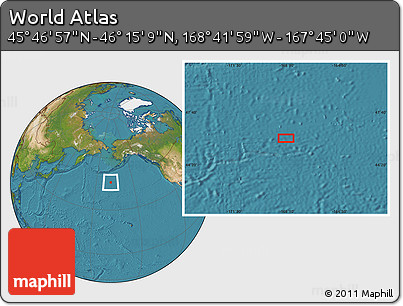 Satellite Location Map of the Area around 46° 1' 3" N, 168° 13' 29" W