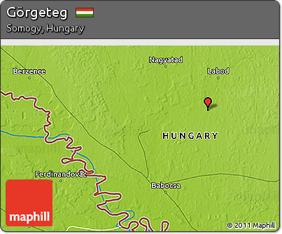 Physical 3D Map of Görgeteg