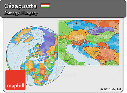 Political Location Map of Gézapuszta