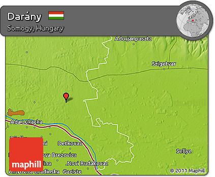 Physical 3D Map of Darány