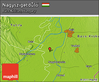 Physical 3D Map of Nagyszigetdůlő