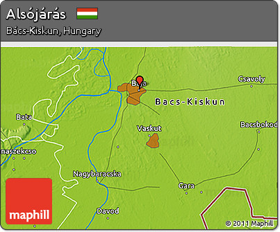 Physical 3D Map of Alsójárás
