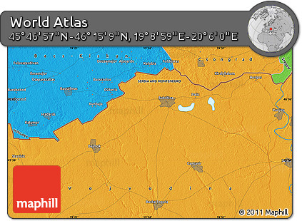 Political Map of the Area around 46°&nbsp;1'&nbsp;3"&nbsp;N,&nbsp;19°&nbsp;37'&nbsp;30"&nbsp;E