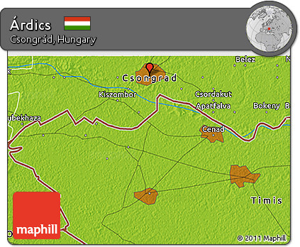 Physical 3D Map of Árdics