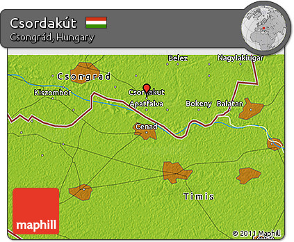 Physical 3D Map of Csordakút