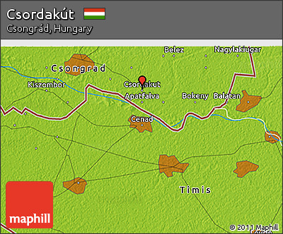 Physical 3D Map of Csordakút