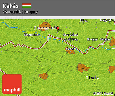 Physical 3D Map of Kákás