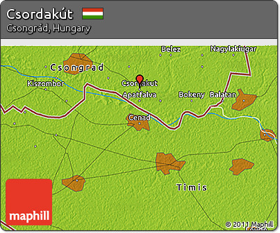 Physical 3D Map of Csordakút