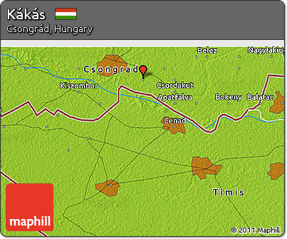 Physical 3D Map of Kákás