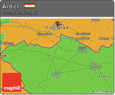 Political 3D Map of Árdics