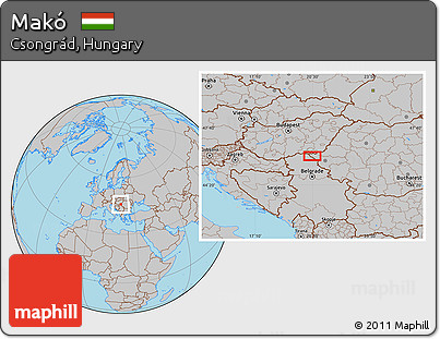 Gray Location Map of Makó