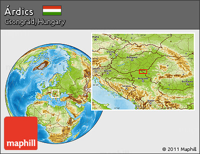Physical Location Map of Árdics