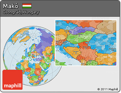 Political Location Map of Makó