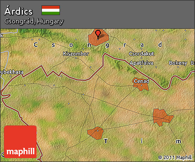 Satellite Map of Árdics