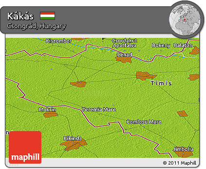 Physical Panoramic Map of Kákás