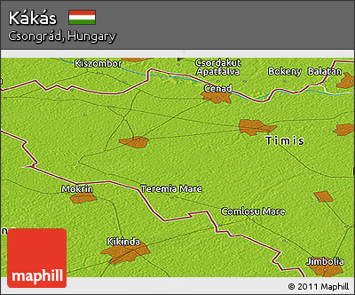 Physical Panoramic Map of Kákás