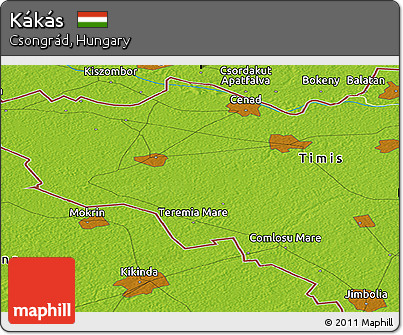 Physical Panoramic Map of Kákás