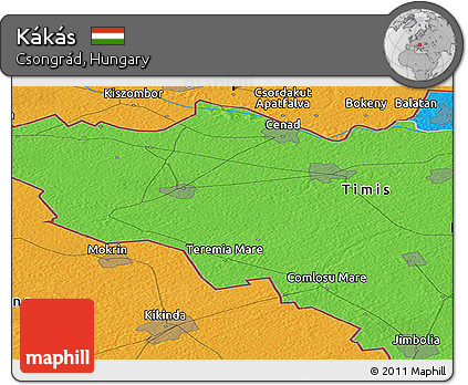 Political Panoramic Map of Kákás
