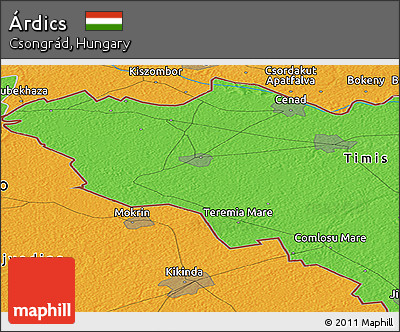 Political Panoramic Map of Árdics