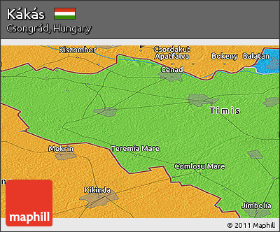 Political Panoramic Map of Kákás