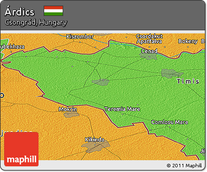 Political Panoramic Map of Árdics