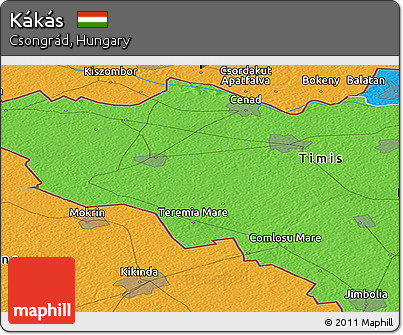 Political Panoramic Map of Kákás