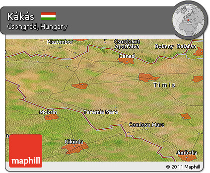 Satellite Panoramic Map of Kákás
