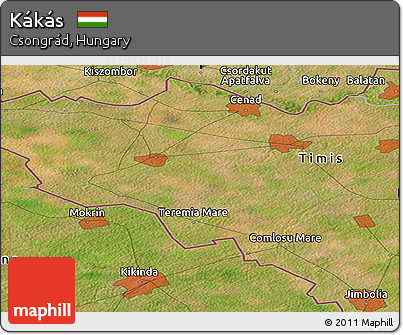 Satellite Panoramic Map of Kákás