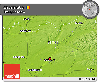 Physical 3D Map of Giarmata