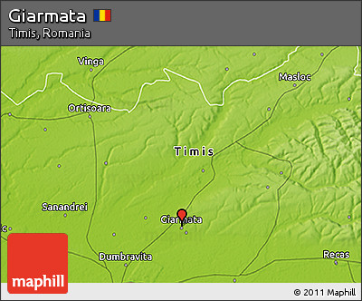 Physical 3D Map of Giarmata
