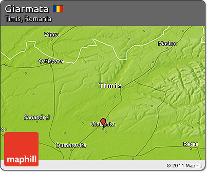Physical 3D Map of Giarmata