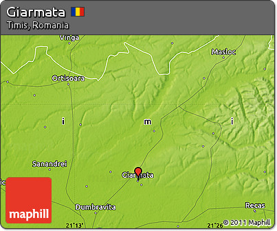 Physical Map of Giarmata