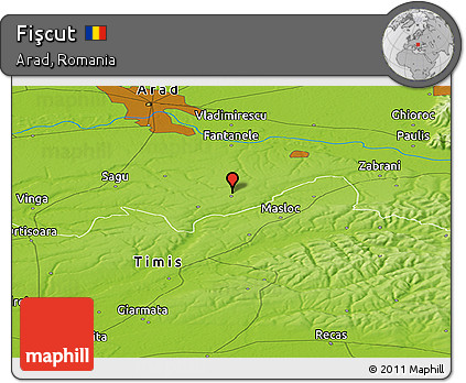Physical Panoramic Map of Fişcut