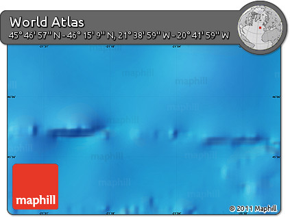 Physical Map of the Area around 46° 1' 3" N, 21° 10' 29" W