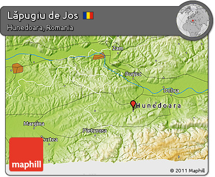 Physical 3D Map of Lăpugiu De Jos