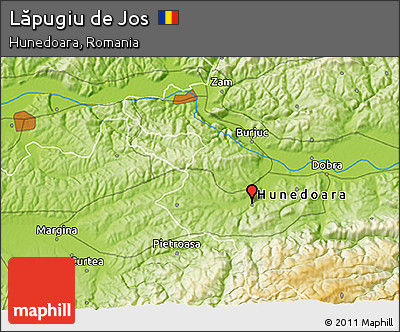 Physical 3D Map of Lăpugiu De Jos