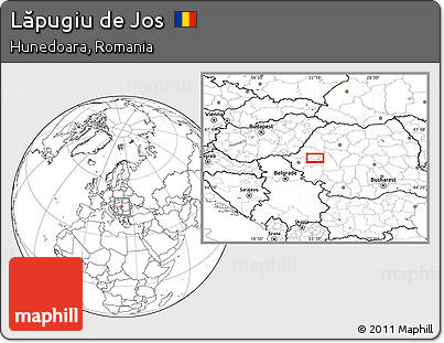 Blank Location Map of Lăpugiu De Jos