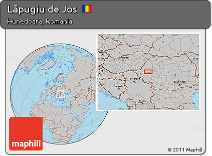 Gray Location Map of Lăpugiu De Jos