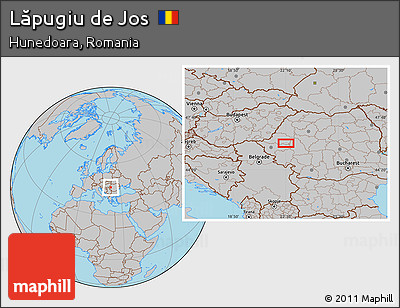 Gray Location Map of Lăpugiu De Jos