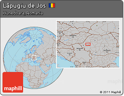 Gray Location Map of Lăpugiu De Jos