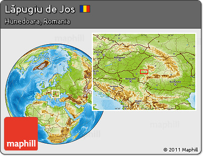 Physical Location Map of Lăpugiu De Jos