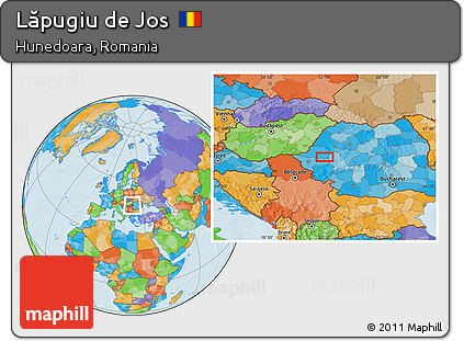 Political Location Map of Lăpugiu De Jos